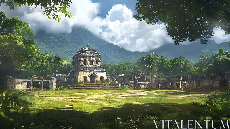 AI ART Ancient Ruins in Verdant Jungle