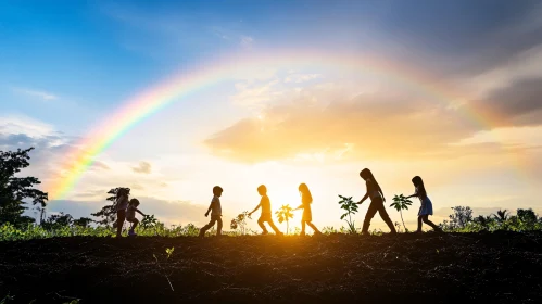 Kids Planting Trees, Hopeful Future