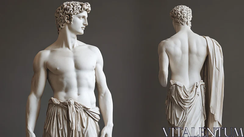 Sculpted Marble Male Figure Classical Art AI Image