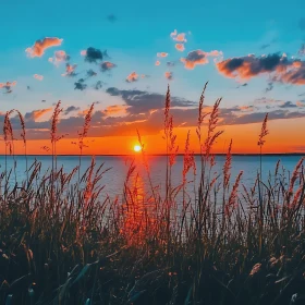 Golden Hour at Sea: A Sunset View