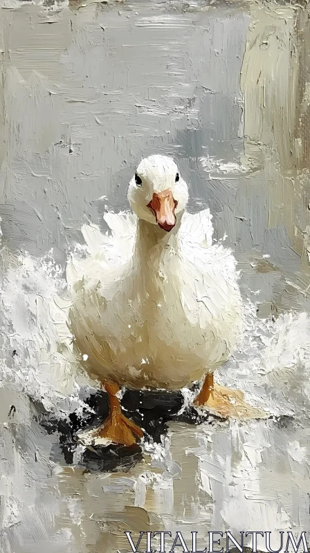 Serene Duck Art on Canvas AI Image