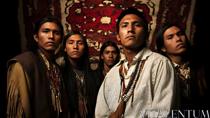 Indigenous Men in Traditional Attire AI Image