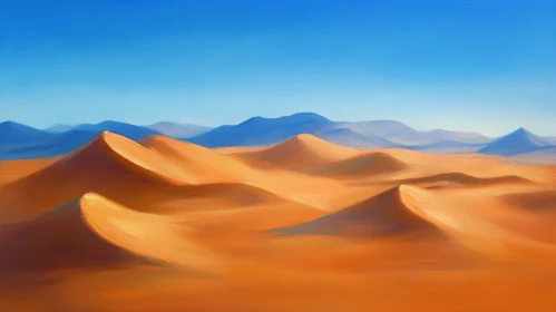 Tranquil Desert Landscape with Mountains