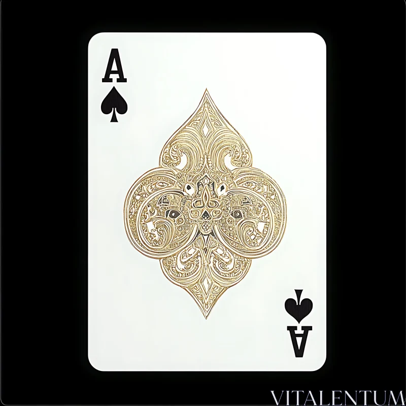 AI ART Ornate Ace of Spades Playing Card