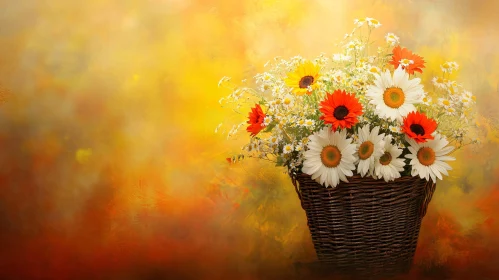 A Basket of Cheerful Daisies