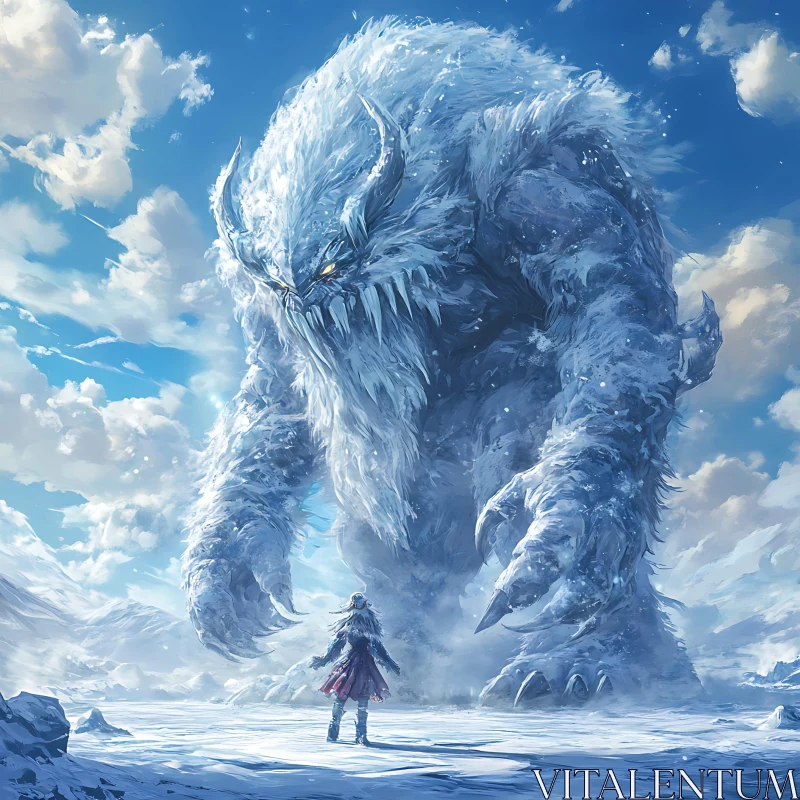 AI ART Winter Monster Confrontation