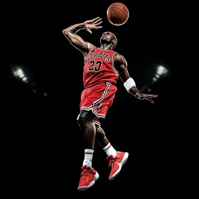 Athlete Jumping with Ball