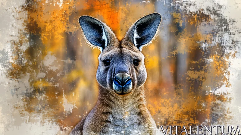 Kangaroo in Artistic Autumn AI Image