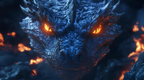 Dragon's Gaze: A Study in Blue and Fire