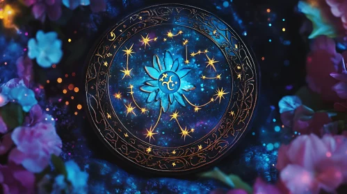 Cosmic Bloom: A Celestial Astrology Design