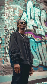 Snoop Dogg with Urban Graffiti Background