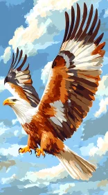 Eagle in Flight with Open Wings