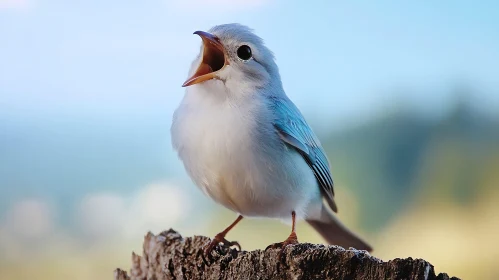 Captivating Bird Song on Weathered Stump