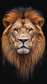 Powerful Lion Profile in Darkness