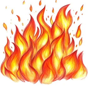 Energetic Fire Drawing