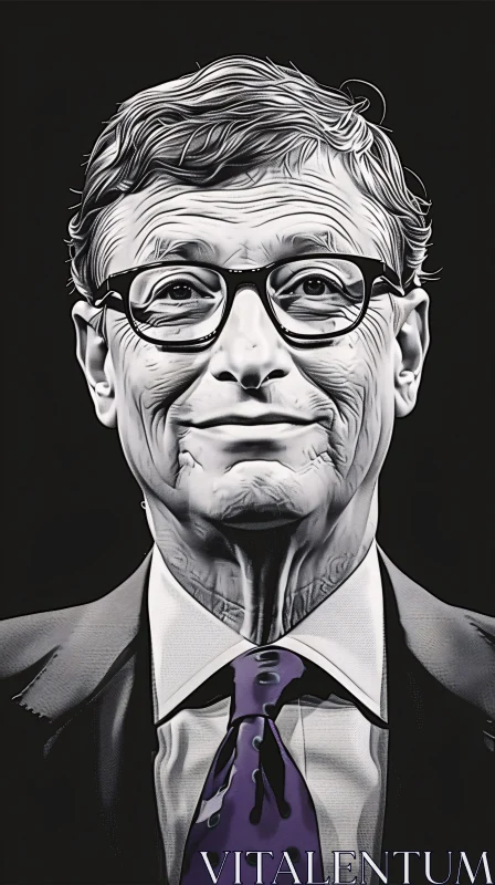 AI ART Bill Gates Artistic Portrait