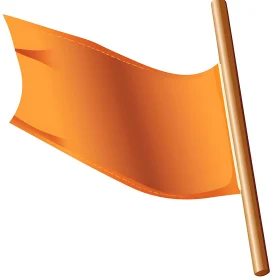 Bright Orange Banner Waving Gently