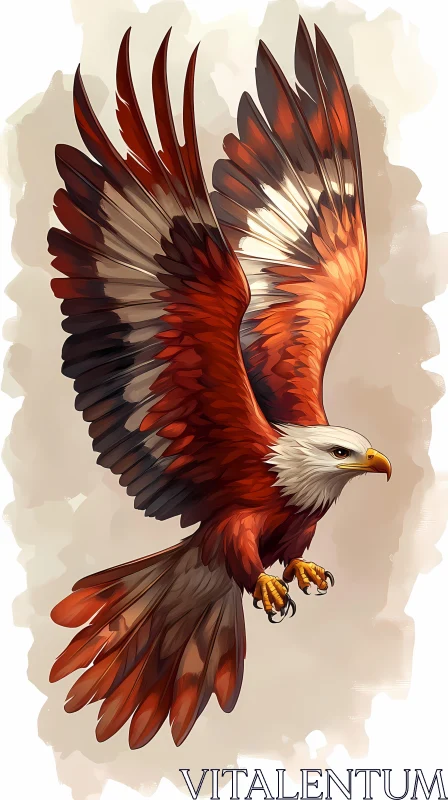 Illustration of a Soaring Eagle AI Image