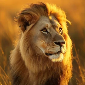 Lion in Golden Light