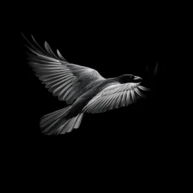 Bird in Flight Monochrome