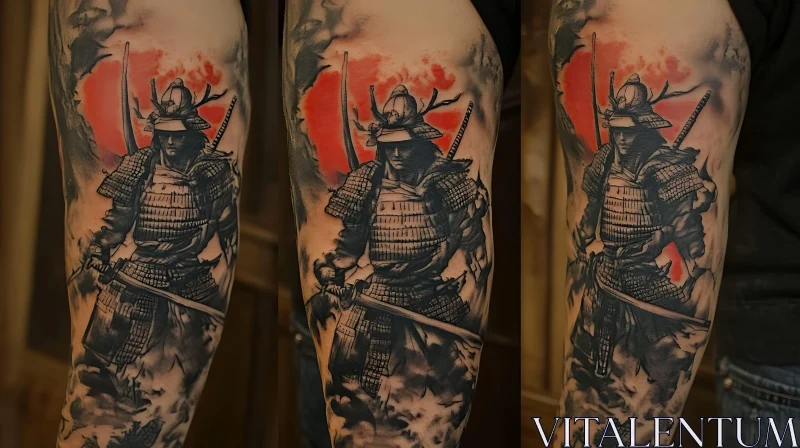 Ink Art: The Samurai Tattoo AI Image