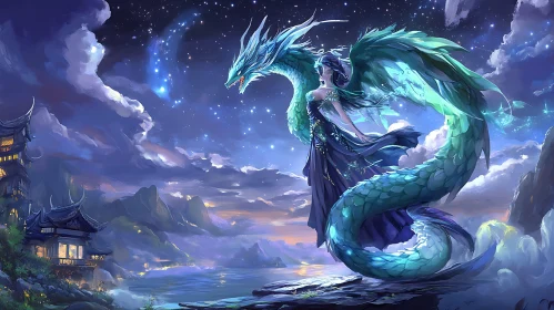 Enchanting Dragon Companion at Night