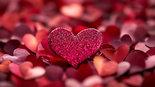 Romantic Hearts in Red Tones