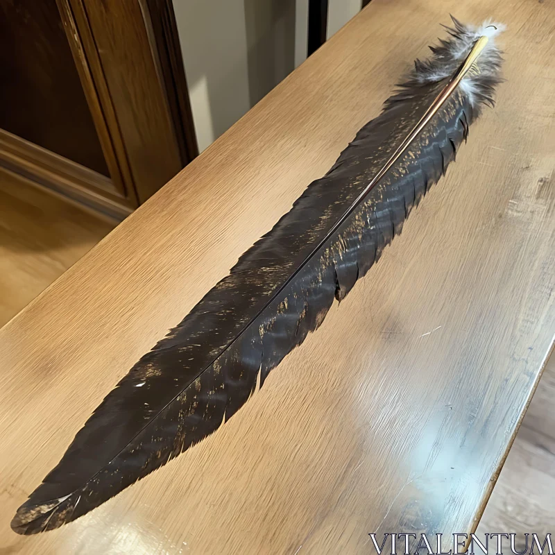 AI ART Exquisite Dark Bird Feather Display