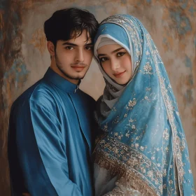 Portrait of a Couple in Blue