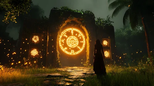 Woman at the Glowing Portal