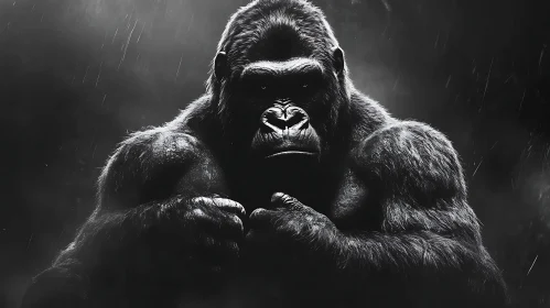 Monochrome Gorilla Stare