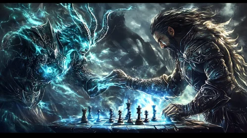 Fantasy Chess Game: Warrior vs Demon