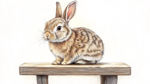 Adorable Rabbit Artwork on Stand