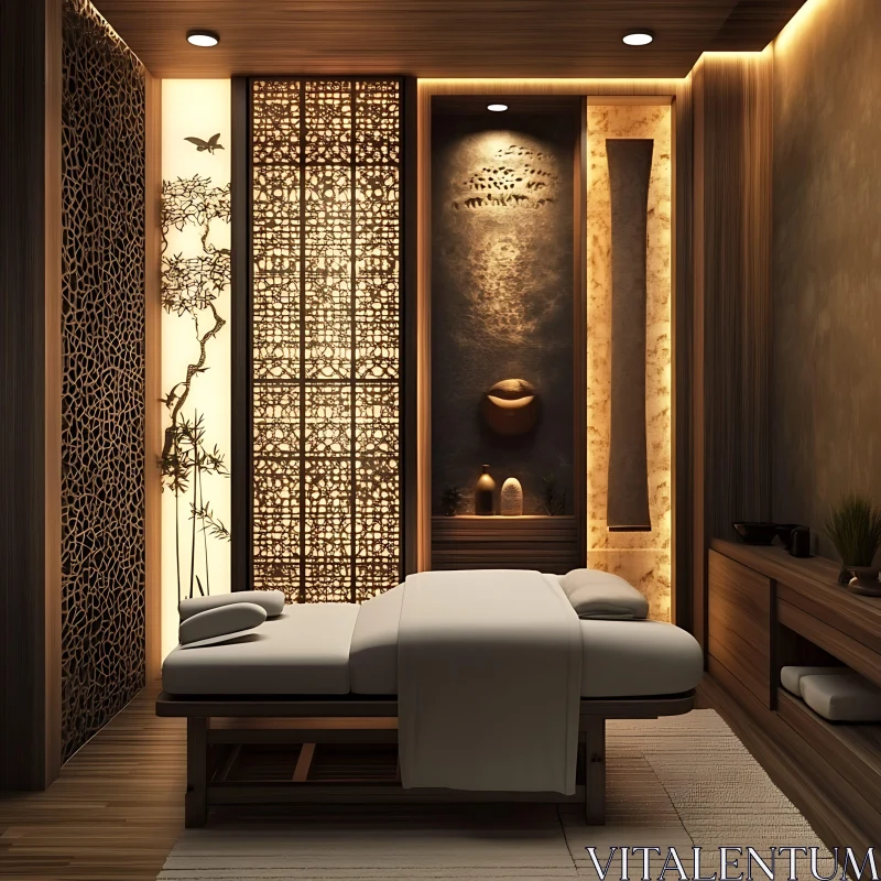 Luxurious Spa Room with Tranquil Design AI Image