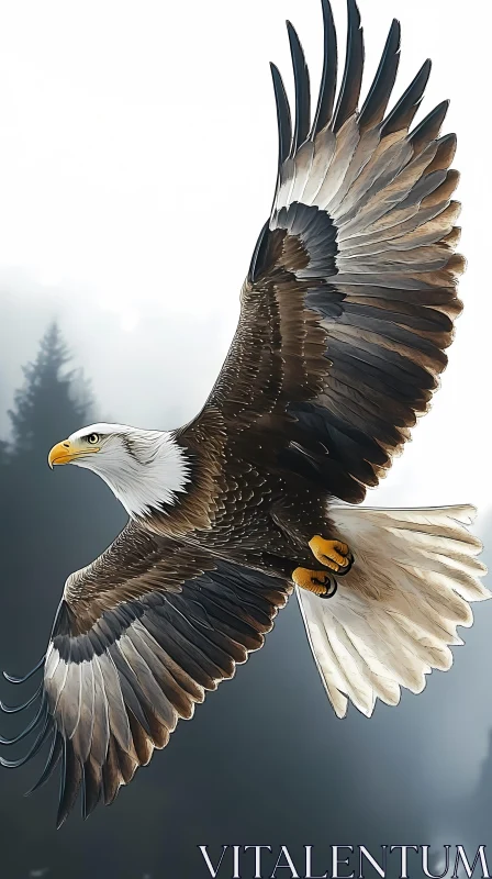 Soaring Eagle in the Wild AI Image