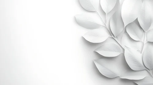 Serene White Foliage on White Background