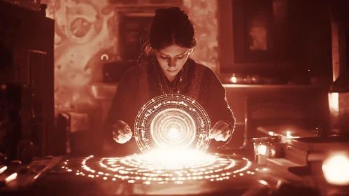 Woman Performing Magic Ritual