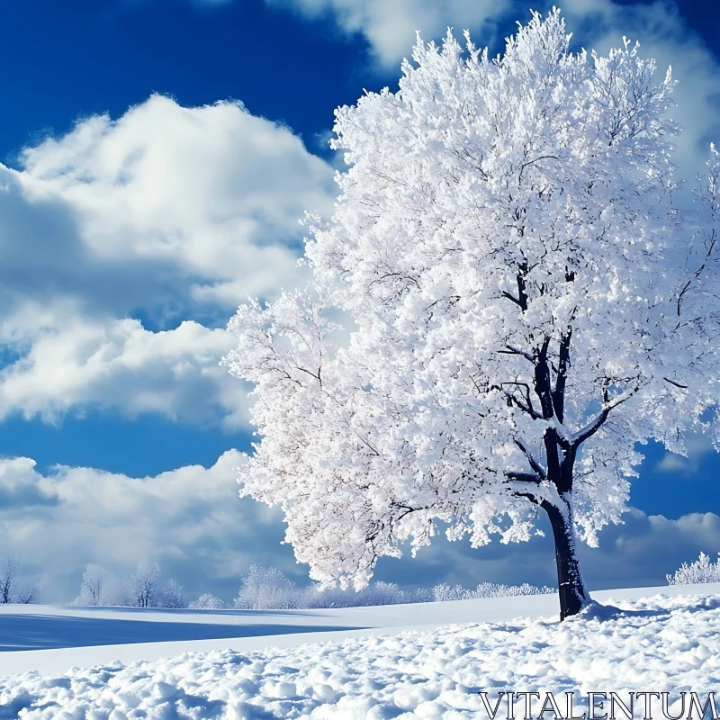 Peaceful Winter Landscape AI Image