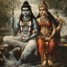 Divine Couple by the Cascades