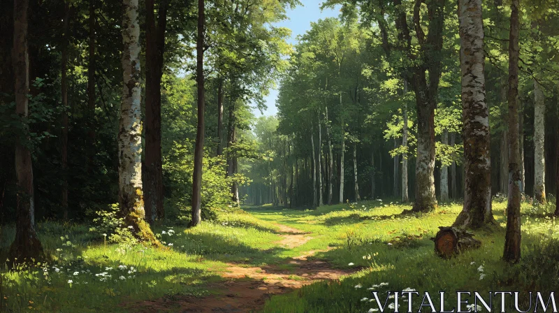 AI ART Peaceful Forest Walk