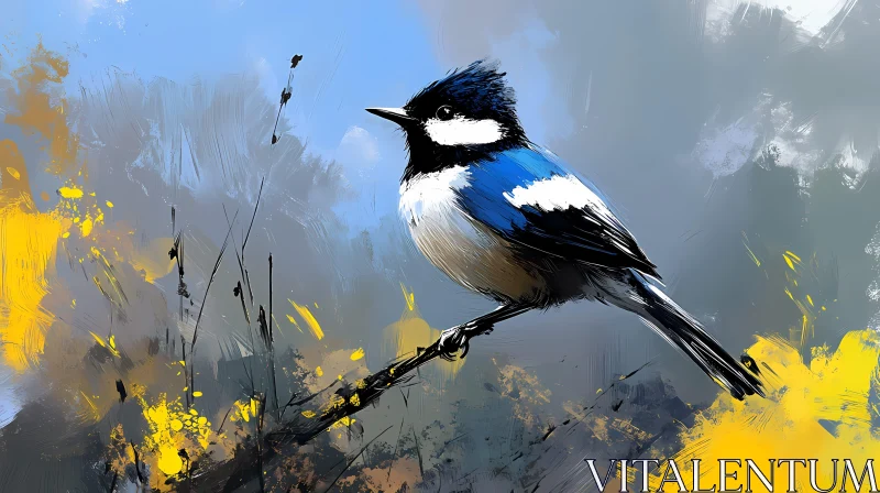 Artistic Bird Illustration AI Image