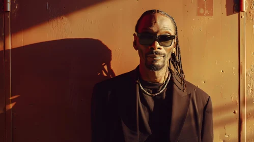 Snoop Dogg Striking Pose with Sunglasses and Shadow