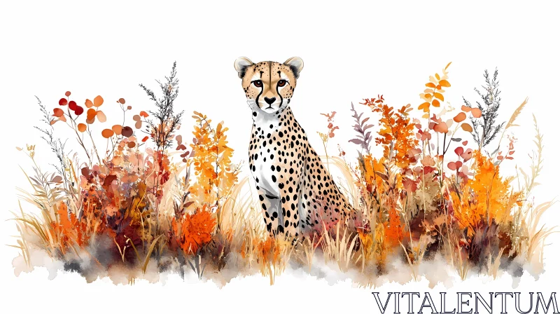 AI ART Cheetah and Autumn Colors