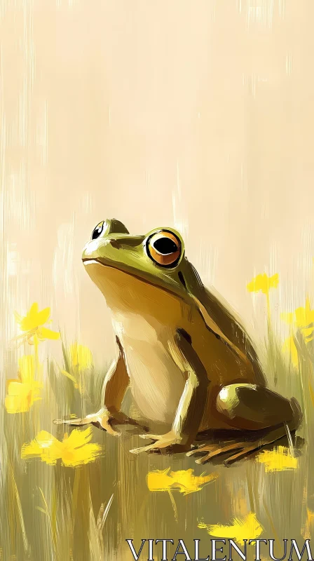 AI ART Frog and Floral Beauty