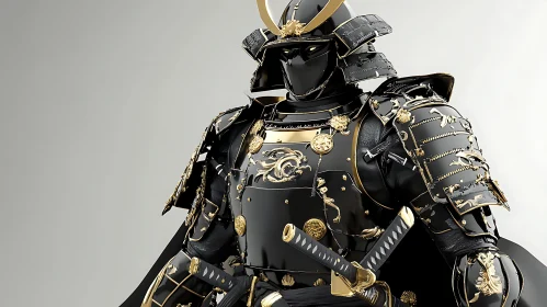 Warrior in Black and Gold Armor