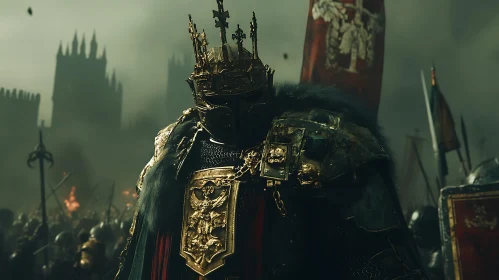 Medieval King in Battle Armor