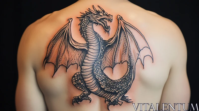 AI ART Dragon Ink Art Tattoo Design