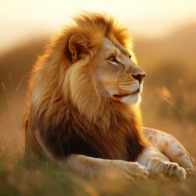 Lion in Golden Light