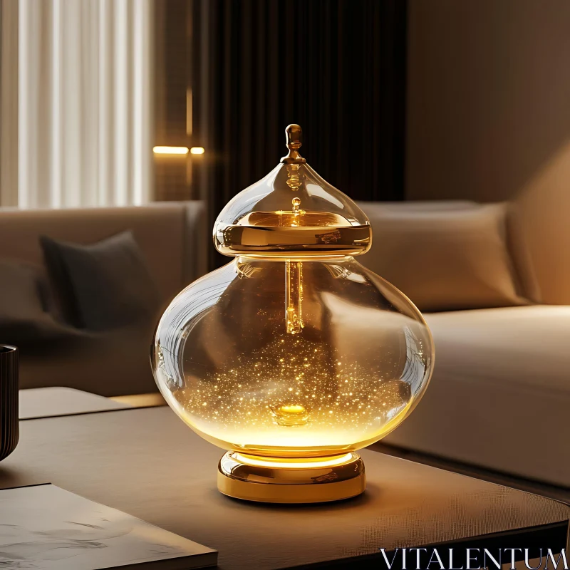 AI ART Stylish Ambient Lamp with Sparkling Glass Dome