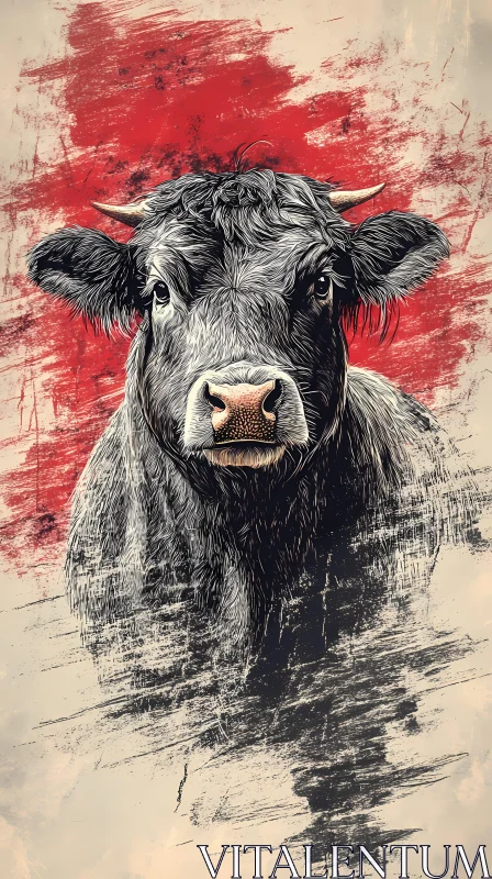 Graffiti-style Cow Art AI Image